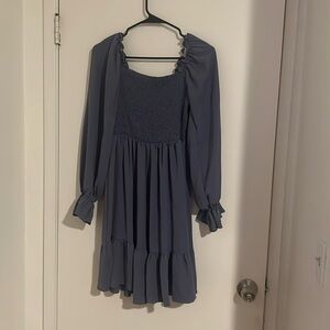Dusty blue knee length dress